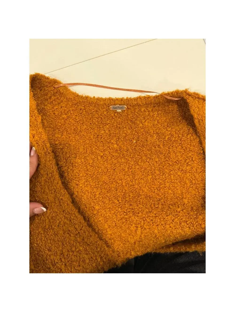 Free People Oversized Nubby V-Neck Sweater; NWOT
